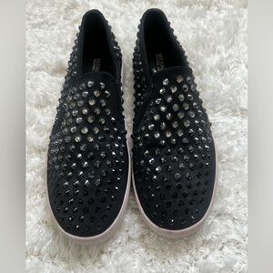 Michael Kors Black Studded Slip-On Sneakers